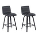 Vienna - Modern Counter Height Swivel Bar Stool - Black Brushed Wood Frame - Simple Home Plus