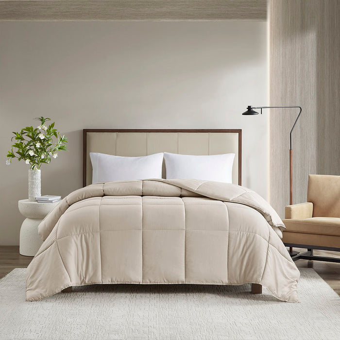 Winfield - 300 Thread Count Cotton Shell Luxury Down Alternative Comforter - Tan - Simple Home Plus