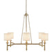 Elegenza - 6-Light Chandelier With Fabric Drum Shades - Antique Gold - Simple Home Plus