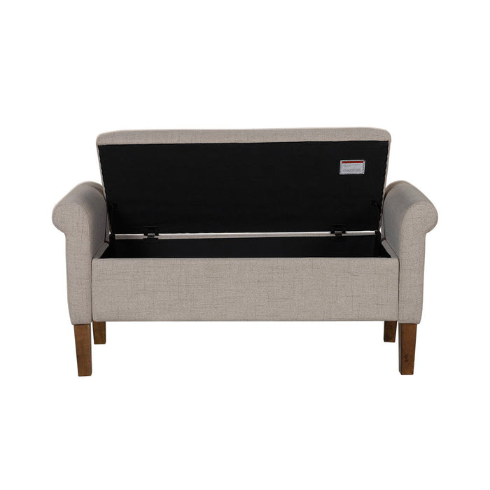 Aubrey - Upholstered Storage Bench - Cream - Simple Home Plus