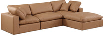 Comfy - 4 Piece Faux Leather Modular Sectional With Chaise - Simple Home Plus