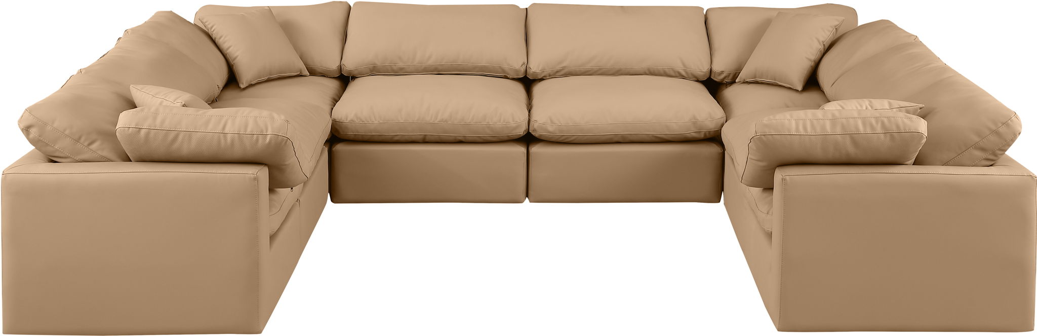 Indulge - Faux Leather 8 Piece Modular Sectional - Tan - Simple Home Plus