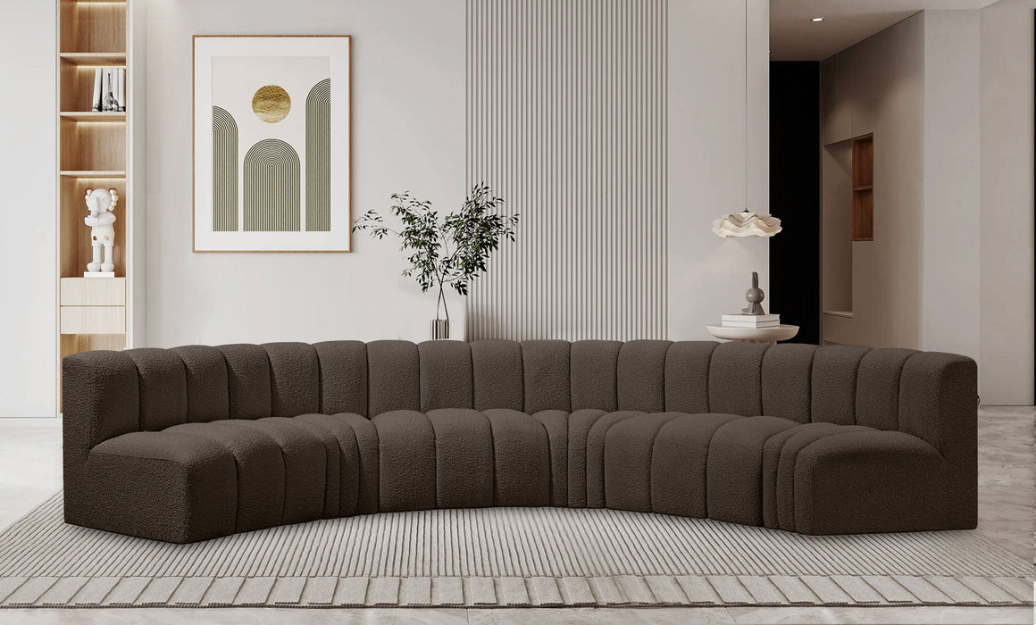 Arc - Boucle Fabric 6 Piece U-Shaped Modular Sofa - Simple Home Plus