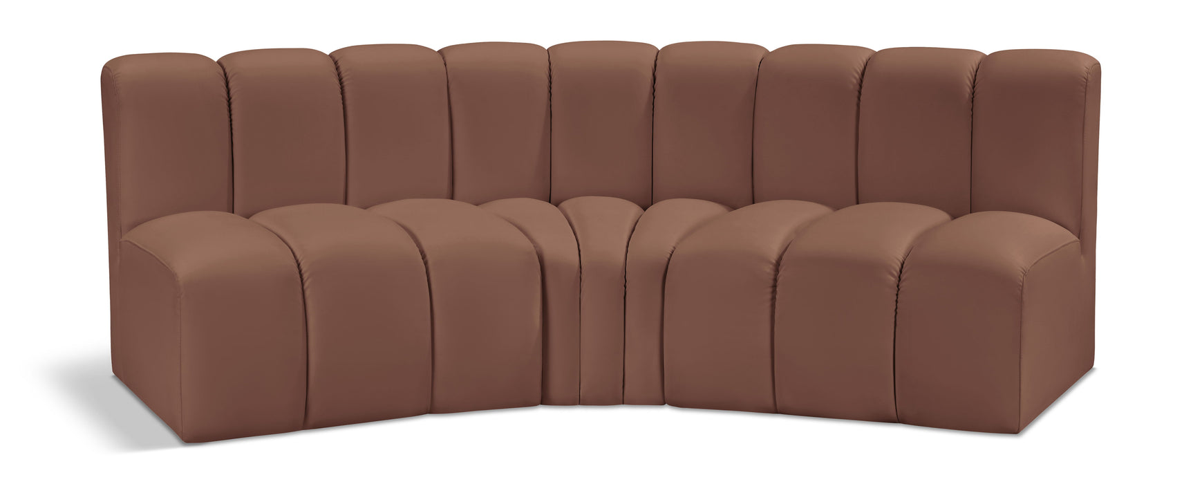 Arc - Faux Leather 3 Piece Modular Corner Sofa - Simple Home Plus