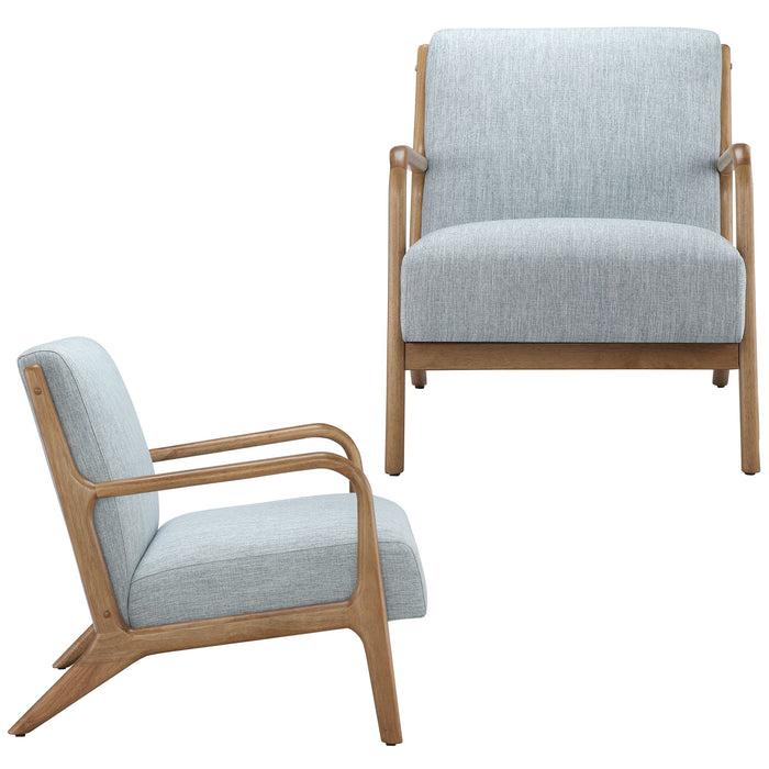 Novak - Mid-Century Modern Accent Armchair (Set of 2) - Light Blue - Simple Home Plus