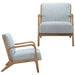 Novak - Mid-Century Modern Accent Armchair (Set of 2) - Light Blue - Simple Home Plus
