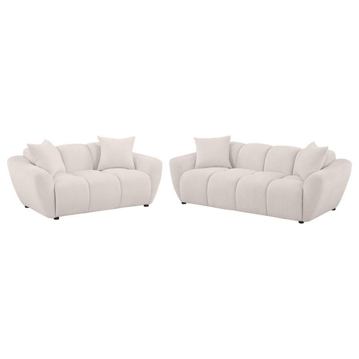 Destino - Chenille Splayed Arm Sofa Set - Simple Home Plus