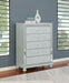 Gunnison - 5-Drawer Bedroom Chest - Silver Metallic - Simple Home Plus