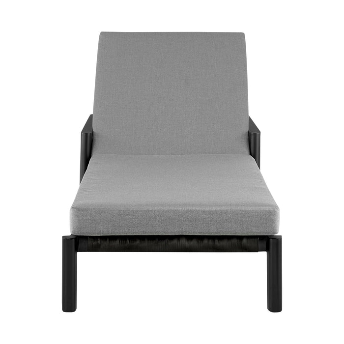 Cayman - Outdoor Patio Adjustable Chaise Lounge Chair In Aluminum With Gray Cushions - Simple Home Plus
