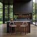 Conrad - Velvet Counter Stool With Brown Legs - Simple Home Plus