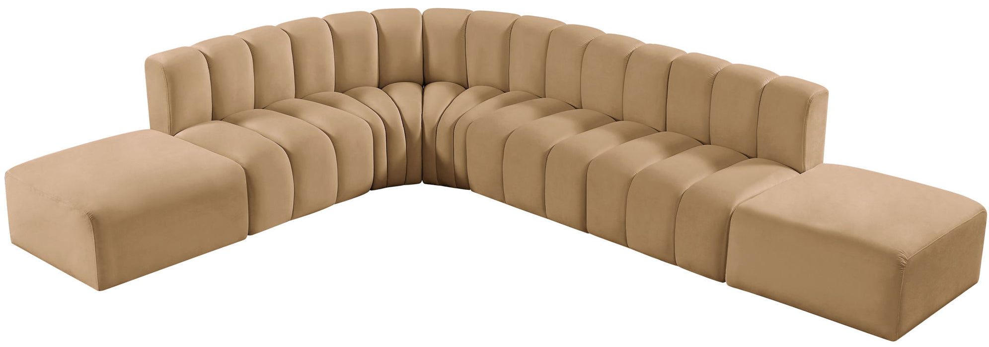 Arc - Velvet 7 Piece Corner Modular Sofa - Simple Home Plus