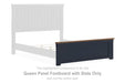 Landocken - Queen Panel Footboard With Slats - Brown / Blue - Simple Home Plus
