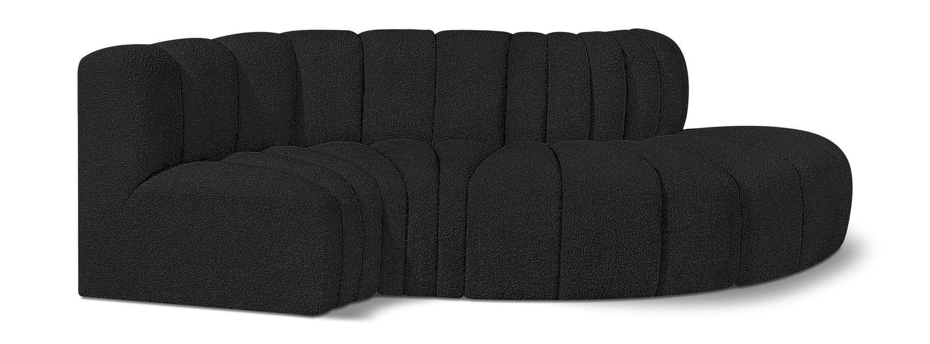 Arc - Boucle Fabric 4 Piece L-Shaped Modular Sofa - Simple Home Plus