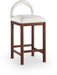 Conrad - Linen Counter Stool With Brown Legs - Simple Home Plus