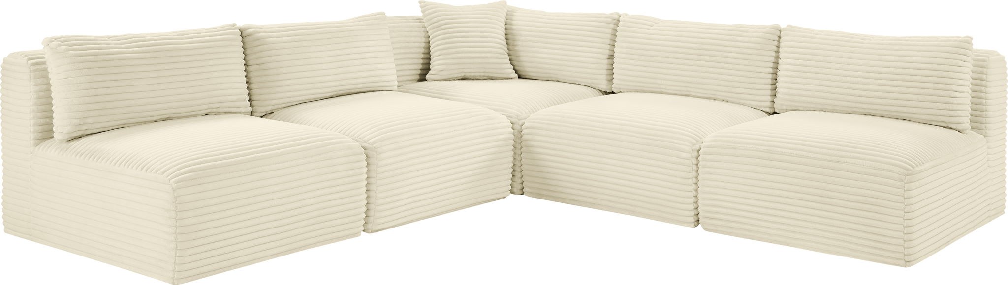 Shaggy - 5 Piece Modular Corner Armless Sectional - Simple Home Plus
