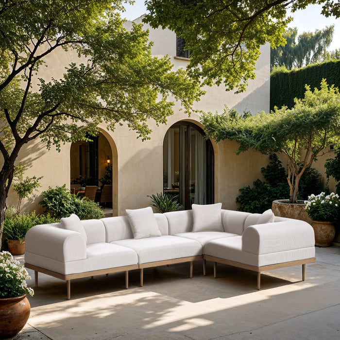 Laguna - 4 Piece 106.5" Upholstered Outdoor Patio Modular Sectional - Simple Home Plus