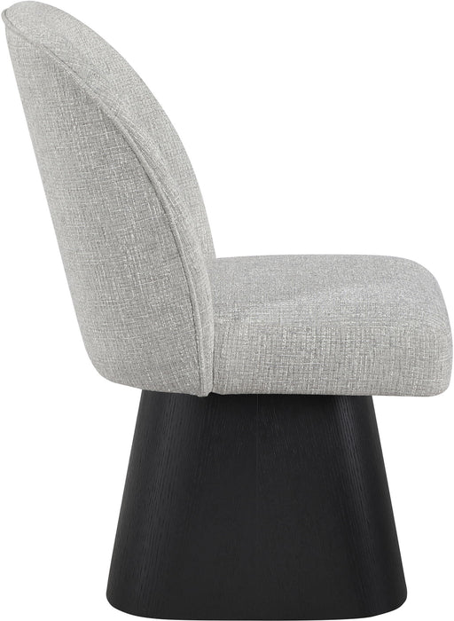 Marlowe - Linen Textured Fabric Upholstered Swivel Dining Side Chair - Stained Black - Simple Home Plus