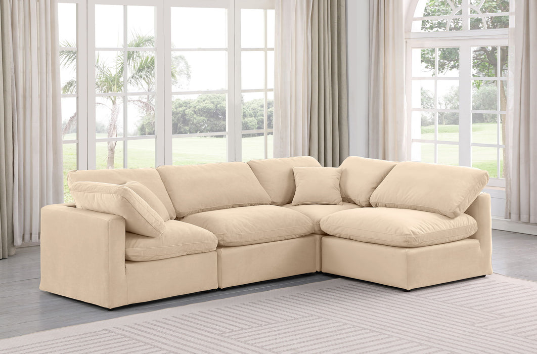 Indulge - Velvet 4 Piece Modular Sectional - Simple Home Plus