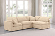 Indulge - Velvet 4 Piece Modular Sectional - Simple Home Plus
