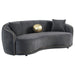 Brookside - Velvet Upholstered Curved Sofa - Dark Gray - Simple Home Plus