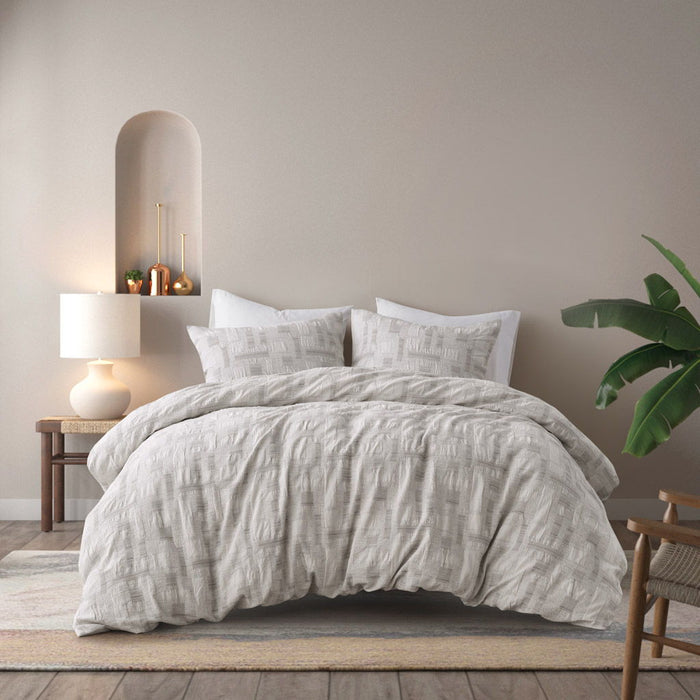 Cairo - 3 Piece King/California King Duvet Set - Ivory - Simple Home Plus