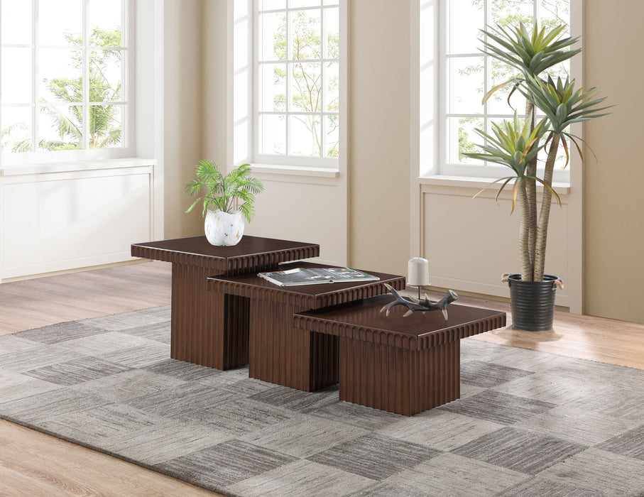 Spencer - Oak Veneer 3 Piece Coffee Tabl - Simple Home Plus