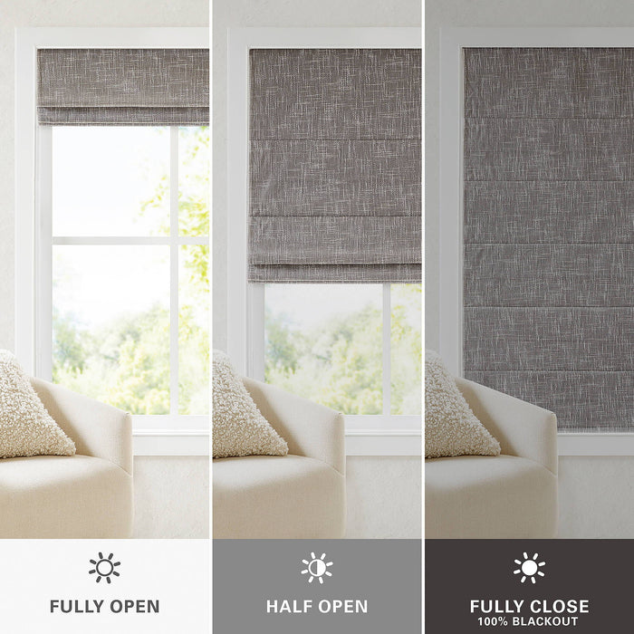 Quincy - 31x64" Total Blackout Cordless Roman Shade - Gray - Simple Home Plus