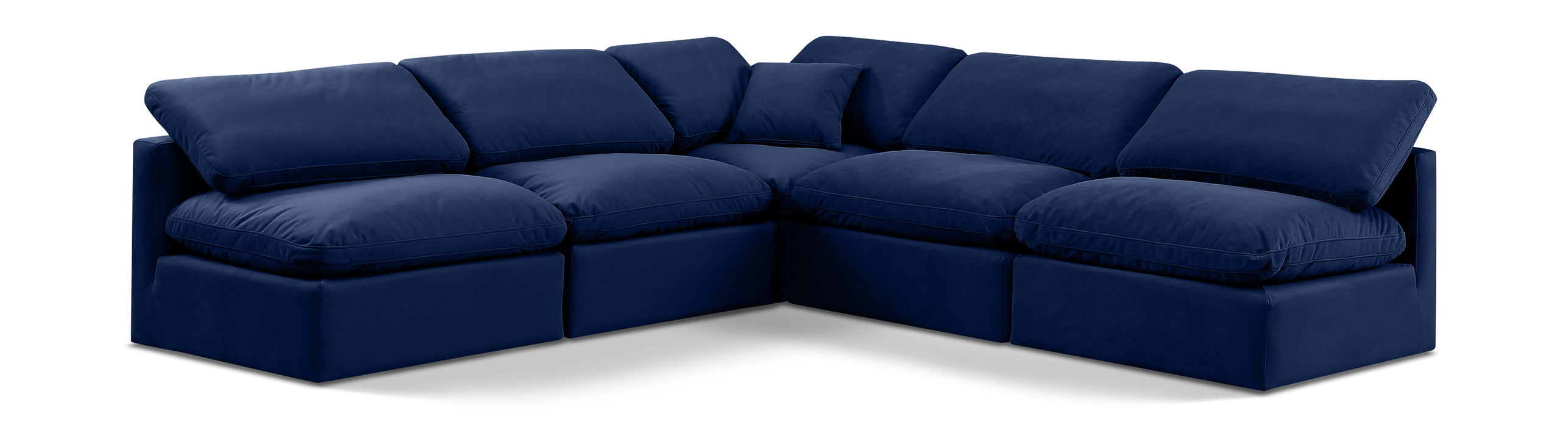 Indulge - Velvet 5 Piece Modular Corner Armless Sectional - Simple Home Plus