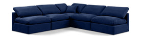 Indulge - Velvet 5 Piece Modular Corner Armless Sectional - Simple Home Plus