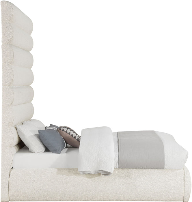 Adam - Boucle Fabric Bed With 89" Headboard - Simple Home Plus
