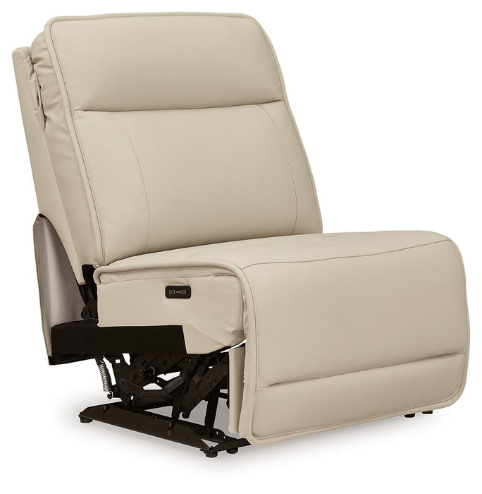 Double Deal - Power Armless Recliner With Adj Headrest - Almond - Simple Home Plus
