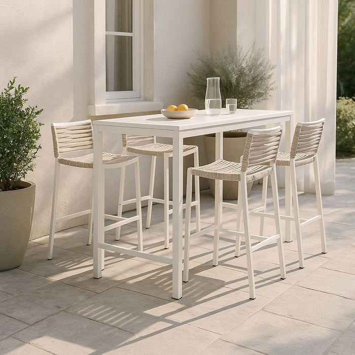 Maldives - Rope Outdoor Patio Bar Stool (Set of 2) - Simple Home Plus