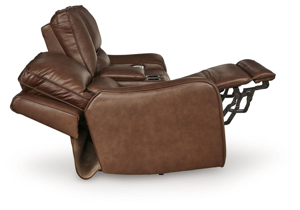 DeepWakes - Power Reclining Loveseat / Console / Adjustable Headrest - Simple Home Plus