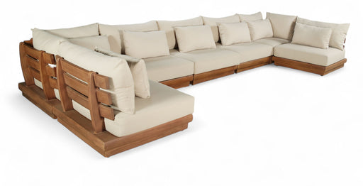 Mirella - 7 Piece Water Resistant Fabric Upholstered Outdoor Patio Modular Sectional - Simple Home Plus