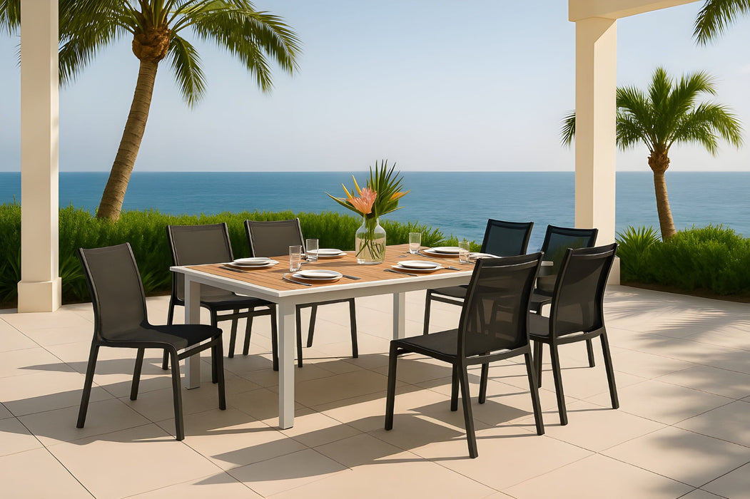 Nizuc - Outdoor Patio Dining Chair With Gray Frame (Set of 2) - Simple Home Plus