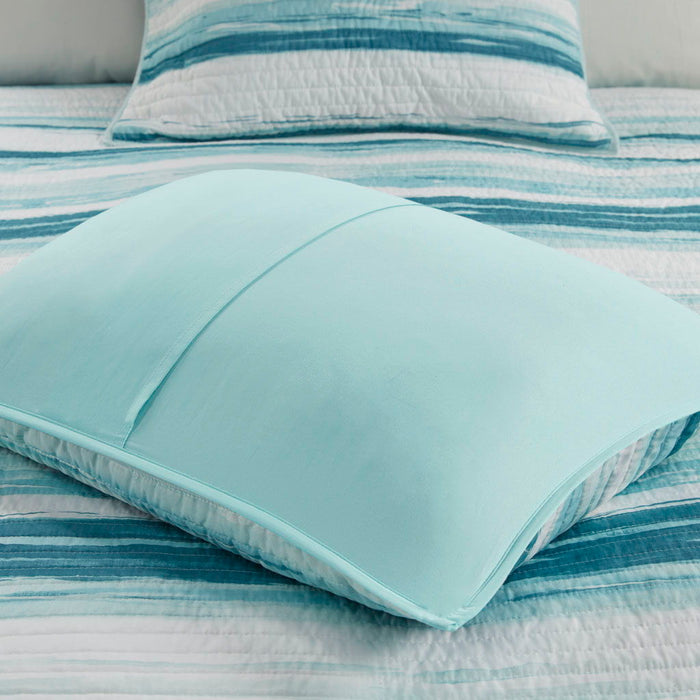 Marina - 6 Piece Quilted Coverlet Set - Aqua - Simple Home Plus