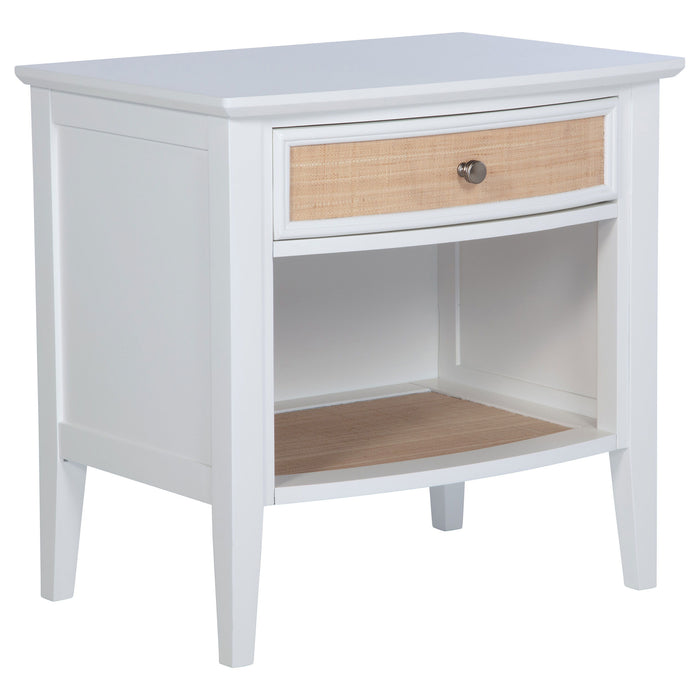 Bexhill - 1-Drawer Nightstand Bedside Table - White - Simple Home Plus