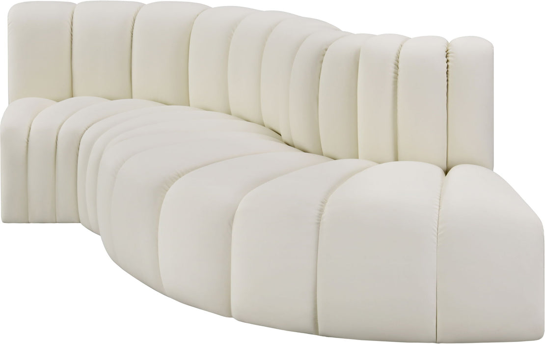 Arc - Faux Leather 4 Piece L-Shaped Modular Sofa - Simple Home Plus