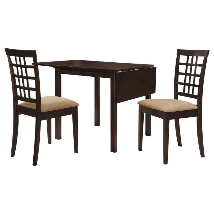 Kelso - 3 Piece Drop Leaf Dining Table Set - Cappuccino - Simple Home Plus