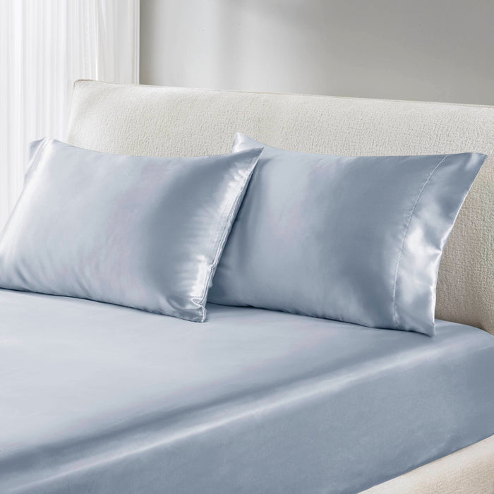 Satin - King Luxury Pillowcases (Set of 2) - Blue - Simple Home Plus