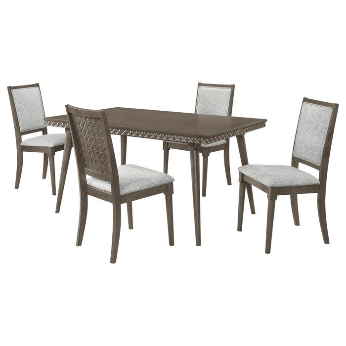 Onslow - 5 Piece Rectangular Dining Set - Dark Brown - Simple Home Plus