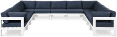 Nizuc - Outdoor Patio 11 Piece Modular Sectional With White Frame - Simple Home Plus