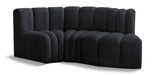 Arc - Velvet 3 Piece Modular L-Shaped Sofa - Simple Home Plus
