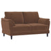 Selma - Velvet Upholstered Crescent Arm Loveseat - Rust - Simple Home Plus
