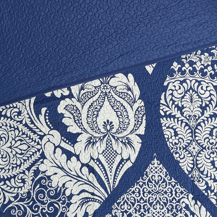 Vienna - 6 Piece Reversible Coverlet Set - Indigo - Simple Home Plus