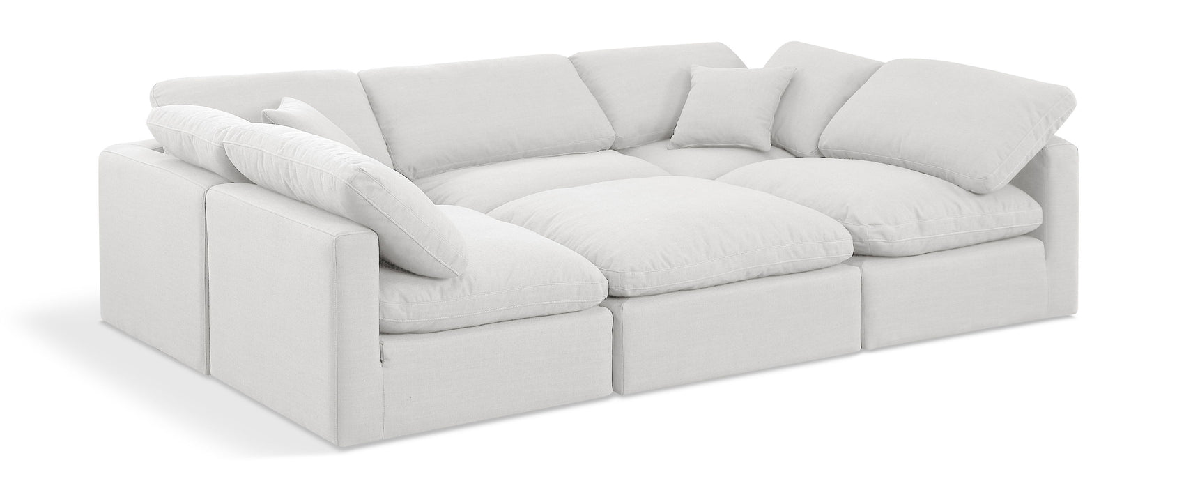 Indulge - Linen 6 Piece Modular Sectional - White - Simple Home Plus