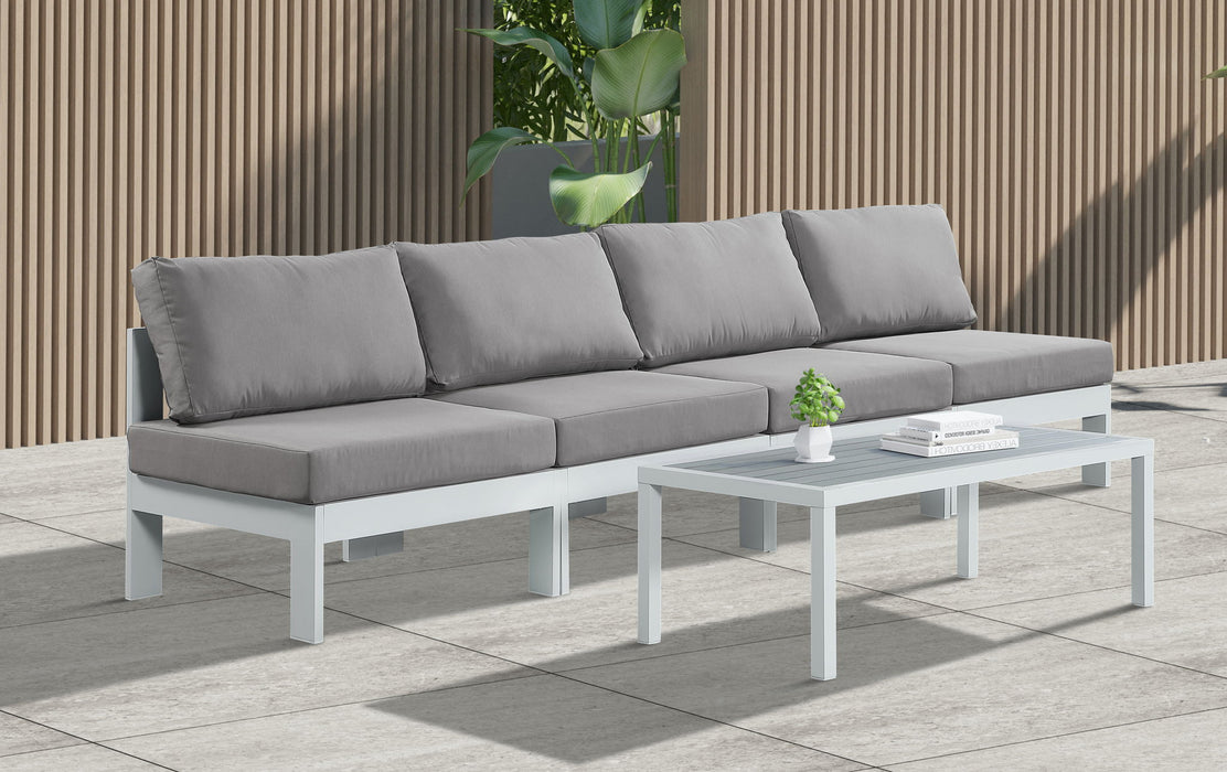 Nizuc - Outdoor Patio 4 Seat Armless Modular Sofa With White Frame - Simple Home Plus