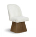 Marlowe - Linen Textured Fabric Upholstered Swivel Dining Side Chair - Stained Brown - Simple Home Plus