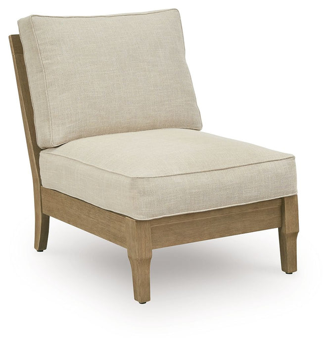 Clare View - Armless Chair With Cushion - Beige - Simple Home Plus