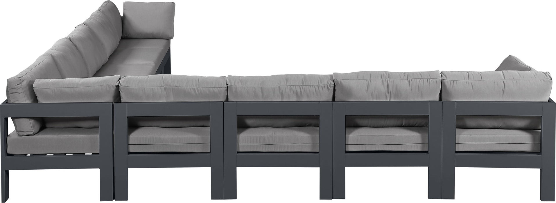 Nizuc - Outdoor Patio 9 Piece Modular Sectional With Gray Frame - Simple Home Plus